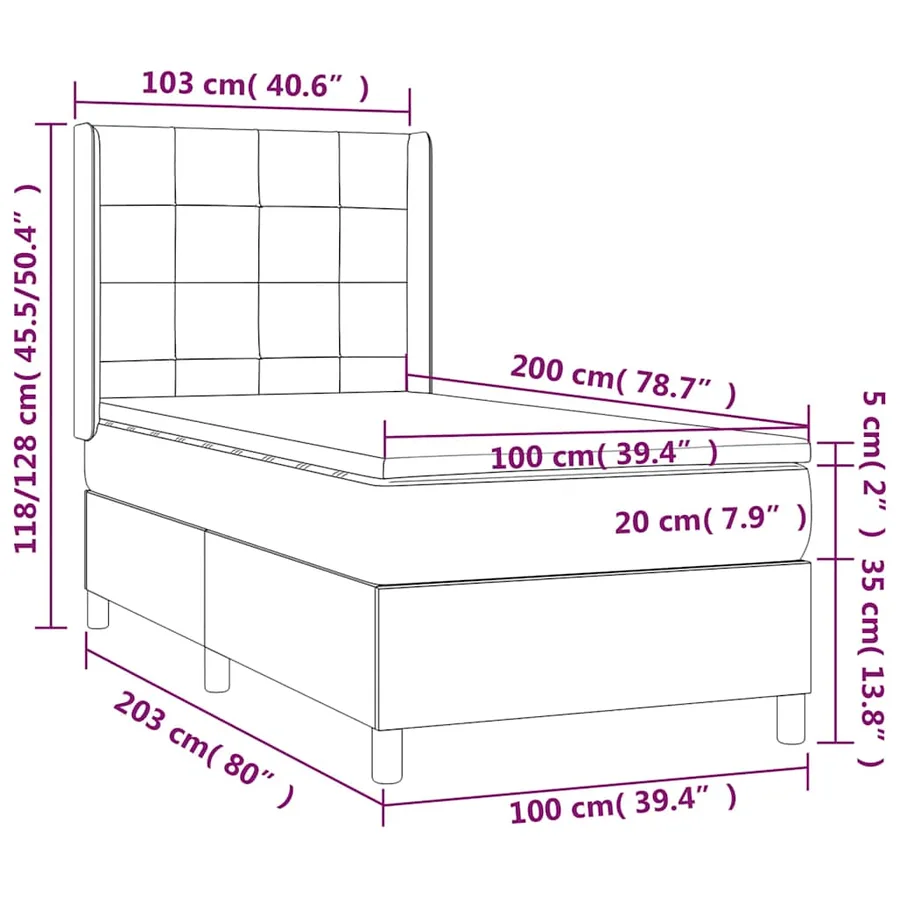 Sommier à lattes de lit avec matelas Vert foncé 100x200 cm - 8