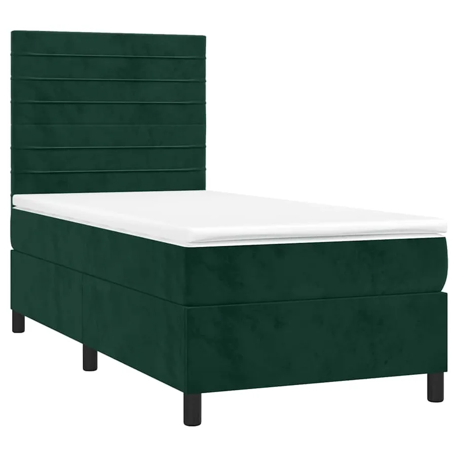 Sommier à lattes de lit matelas LED Vert foncé 80x200cm Velours - 3