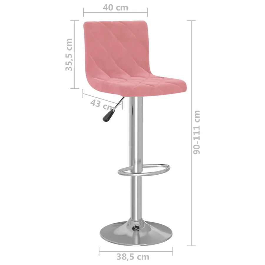Tabourets de bar lot de 2 rose velours - 9