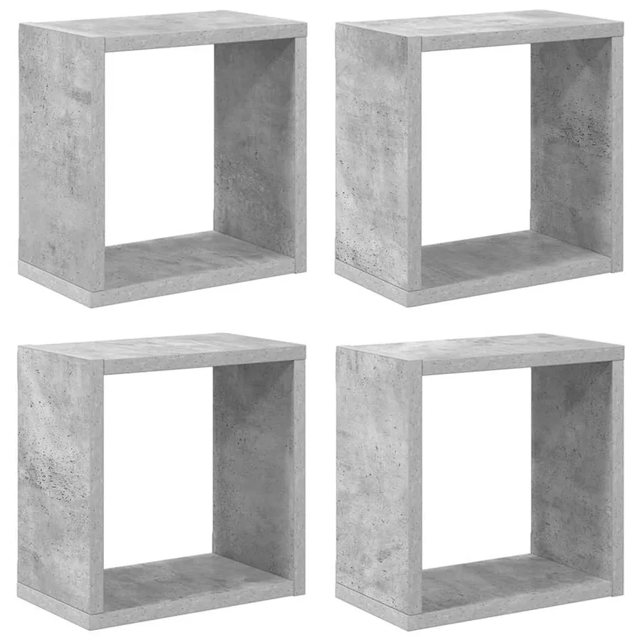 Étagères cube murales 4 pcs Gris béton 26x15x26 cm - 2