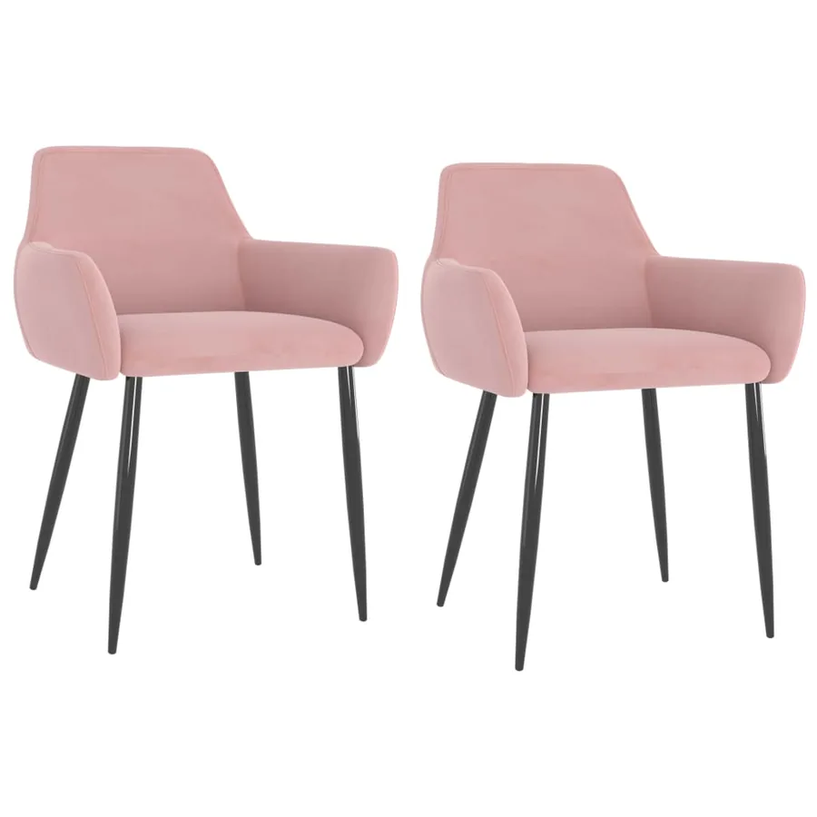 Chaises à manger lot de 2 Rose Velours