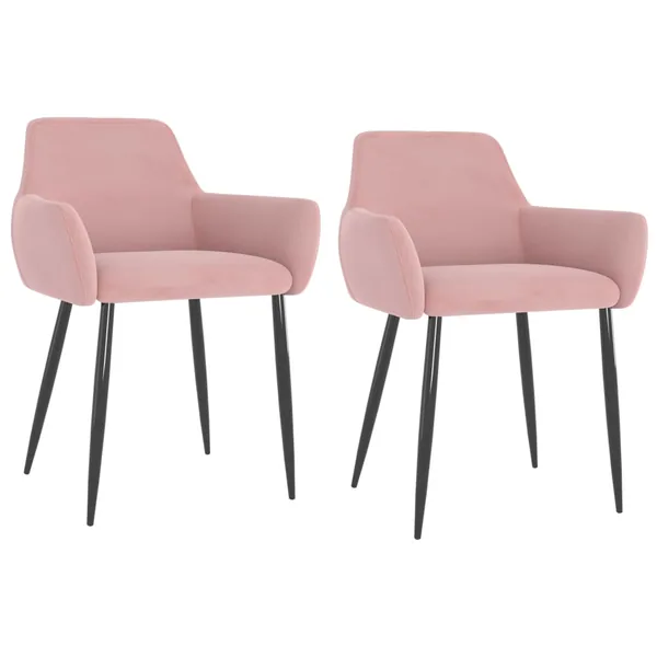 Chaises à manger lot de 2 Rose Velours