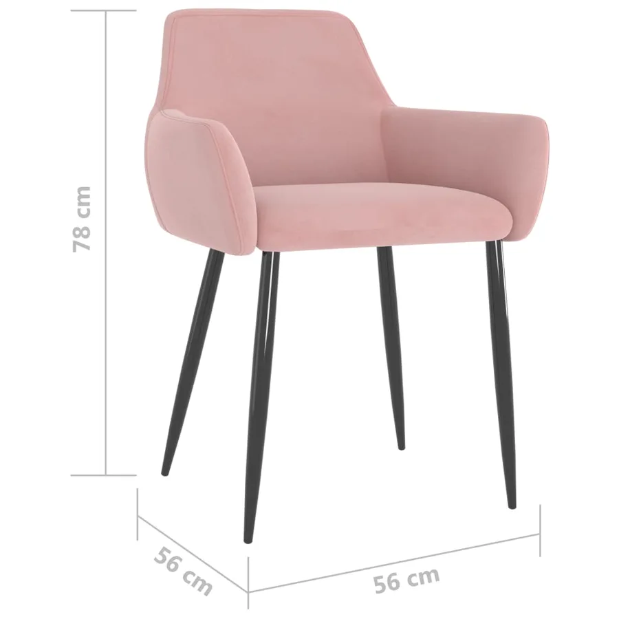 Chaises à manger lot de 2 Rose Velours - 7