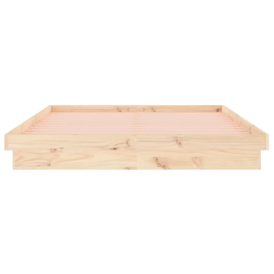 Cadre de lit à LED sans matelas 120x200 cm bois massif - 7
