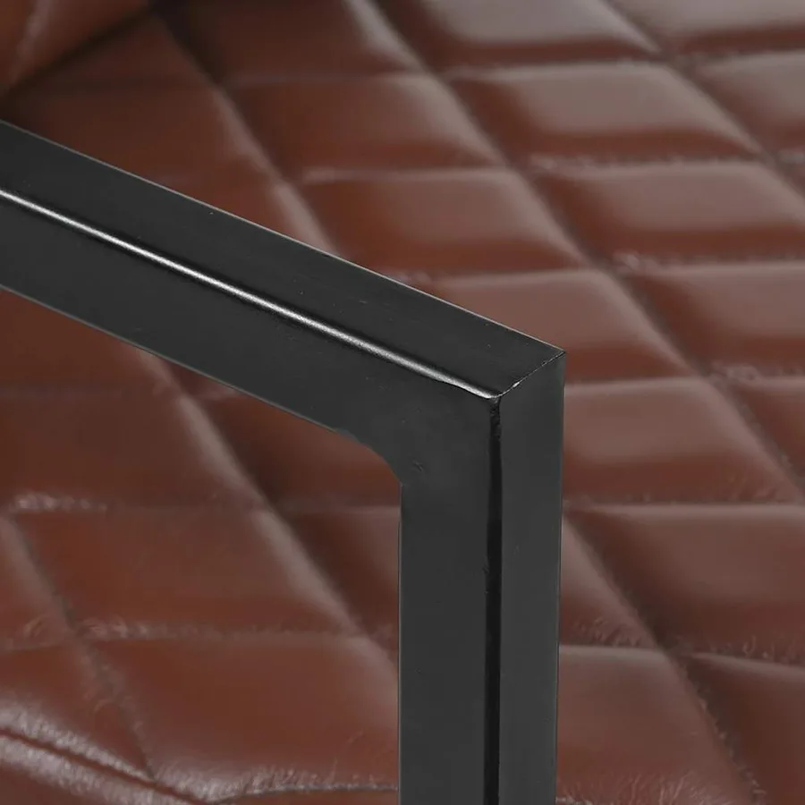 Chaises à manger cantilever lot de 2 marron cuir véritable - 6