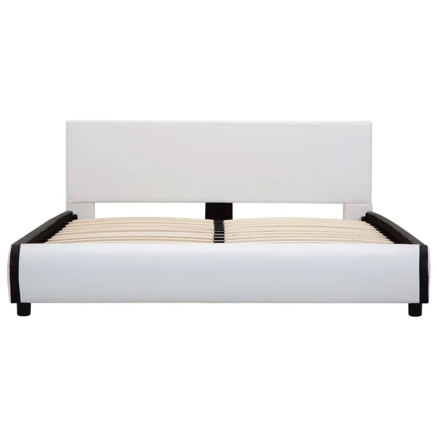 Cadre de lit avec tiroirs Blanc Similicuir 140 x 200 cm - 4