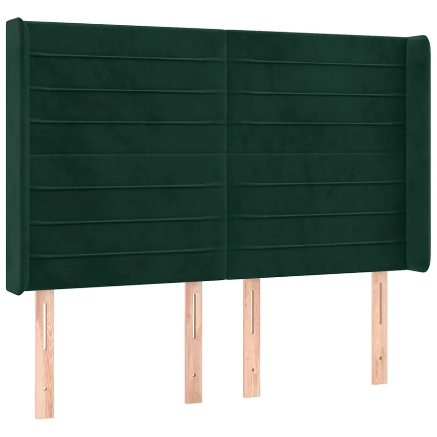 Sommier à lattes de lit matelas et LED Vert foncé 140x190 cm - 7