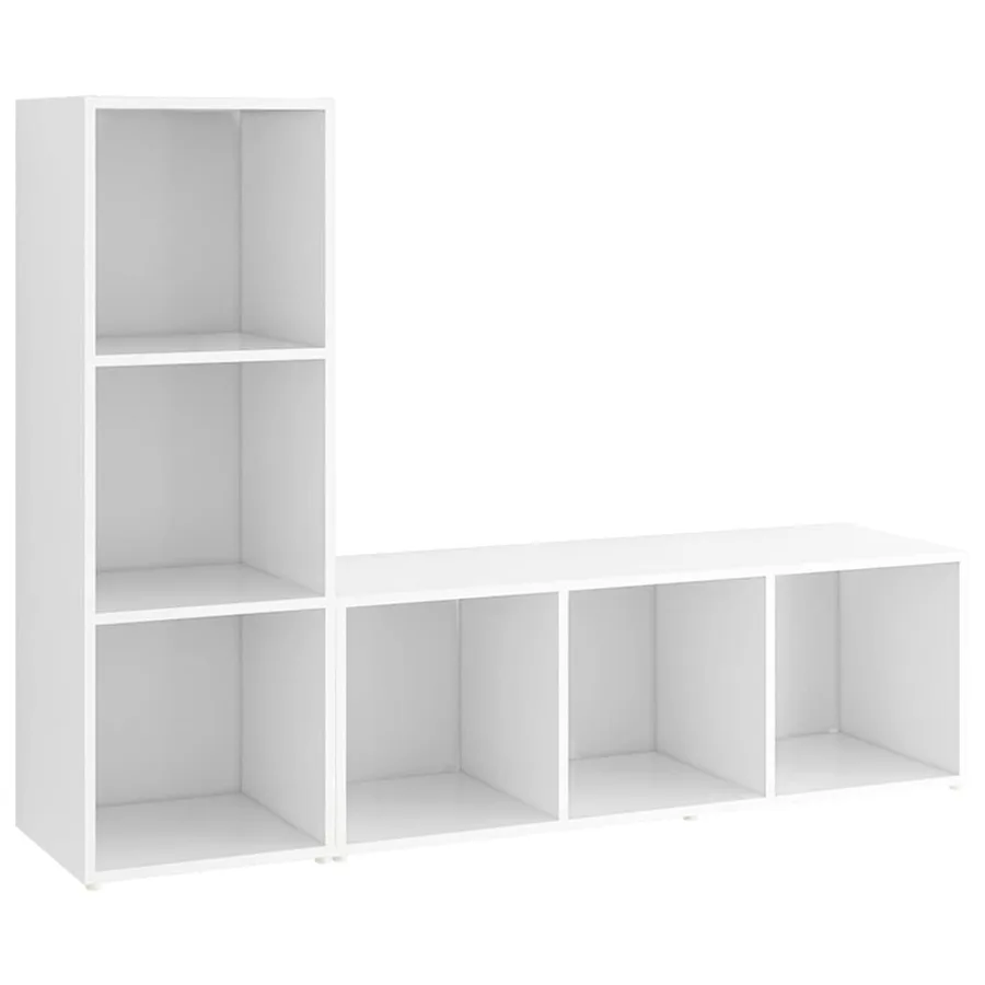 Meubles TV 2 pcs Blanc 107x35x37 cm Bois d'ingénierie - 2