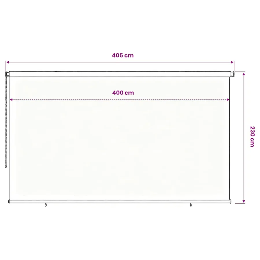 Store roulant d'extérieur 405 (l) x 230 (H) cm noir - 6