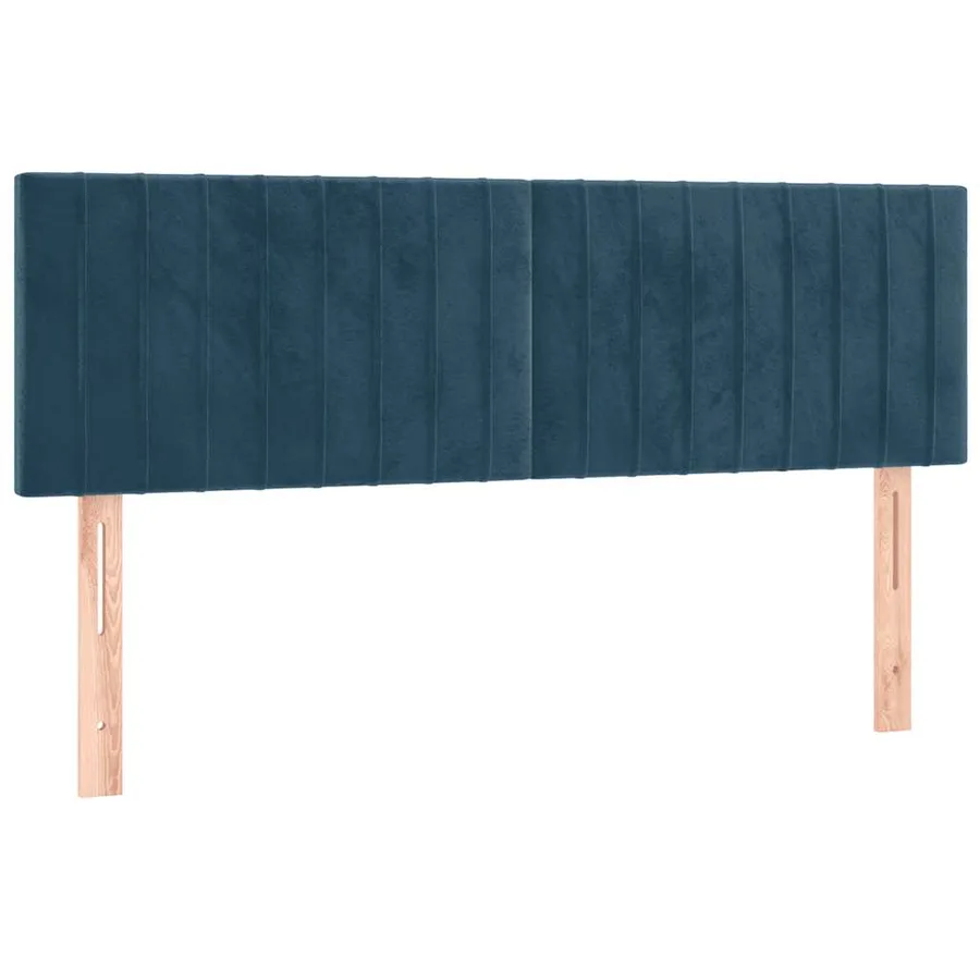 Sommier à lattes de lit et matelas Bleu foncé 140x190cm Velours - 6