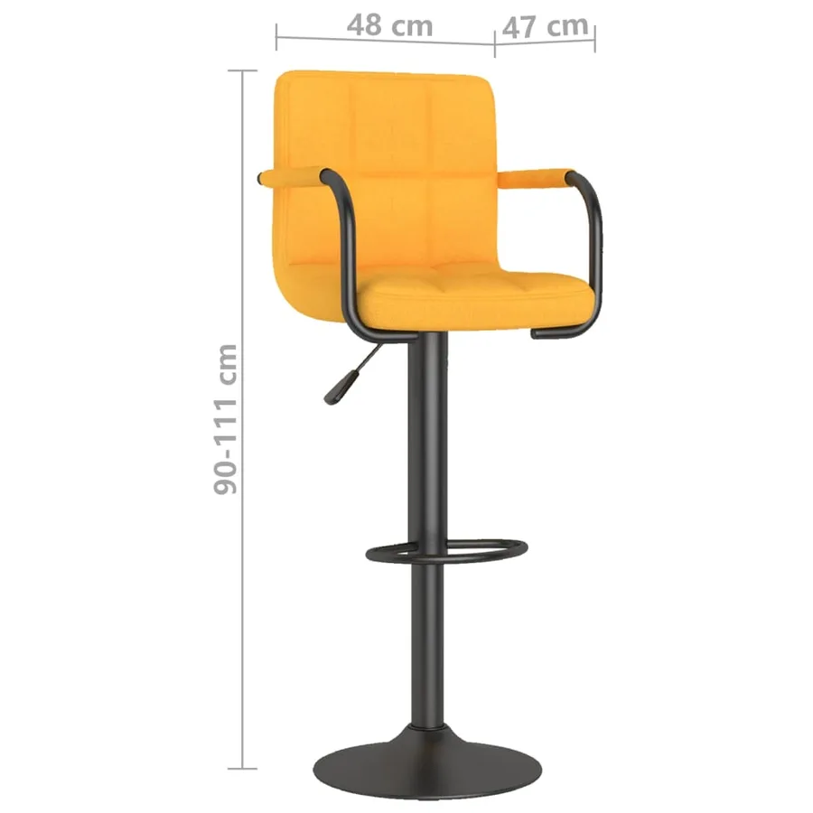 Tabourets de bar lot de 2 jaune moutarde tissu - 10