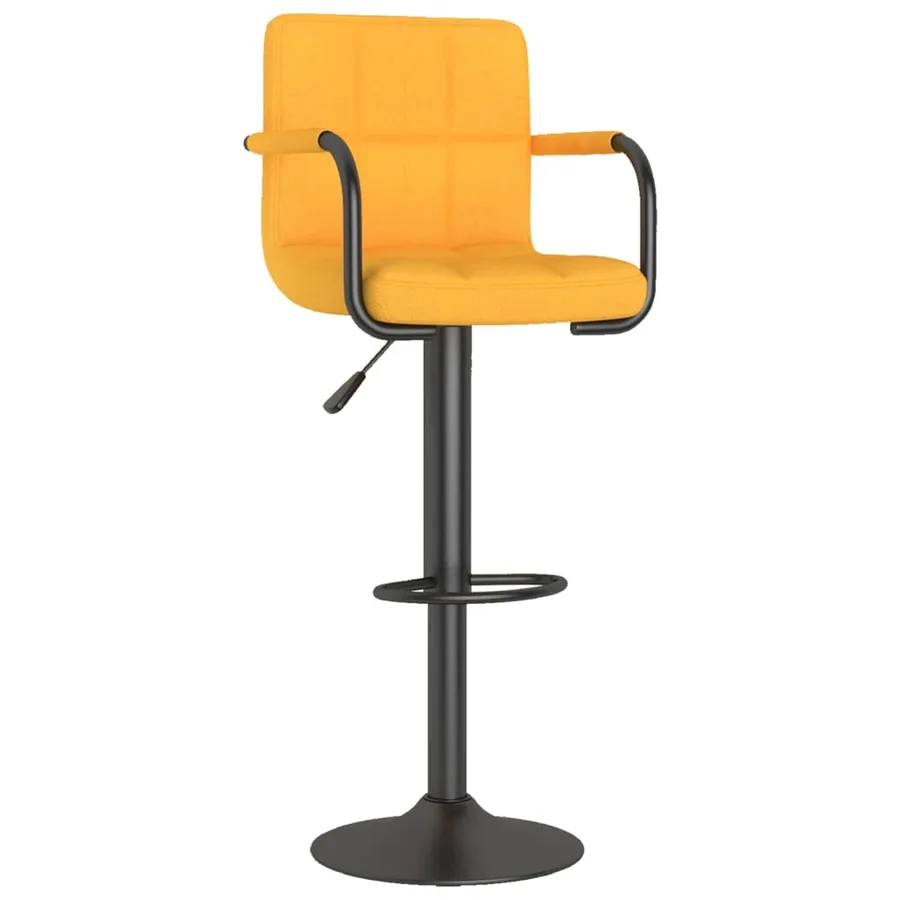 Tabourets de bar lot de 2 jaune moutarde tissu - 3