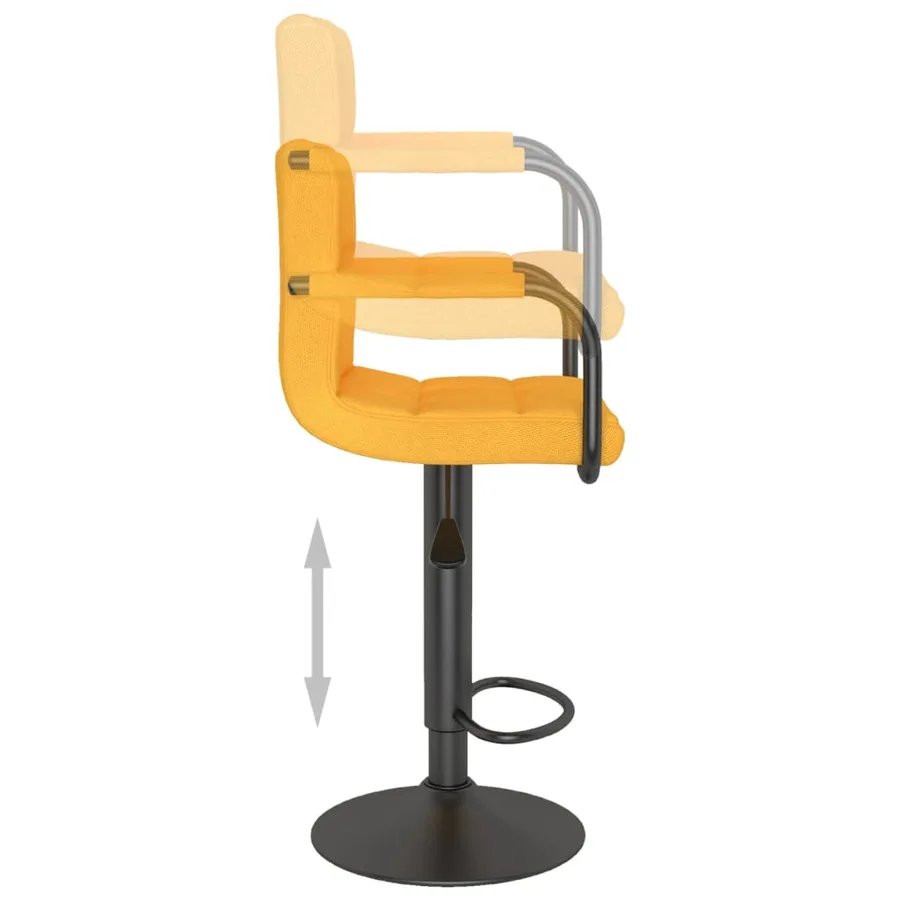 Tabourets de bar lot de 2 jaune moutarde tissu - 7