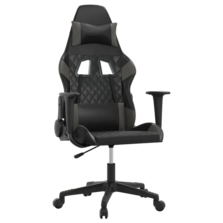Chaise de jeu de massage Noir et gris Similicuir - 2
