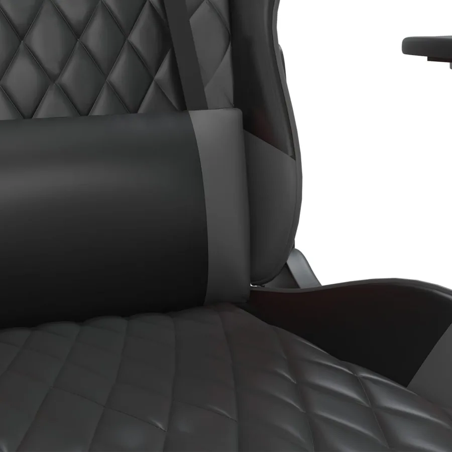Chaise de jeu de massage Noir et gris Similicuir - 8