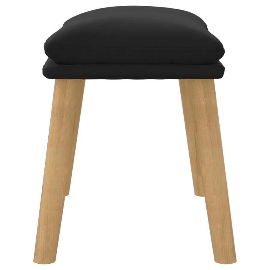 Repose-pied Noir 45x29,5x35 cm Velours - 4