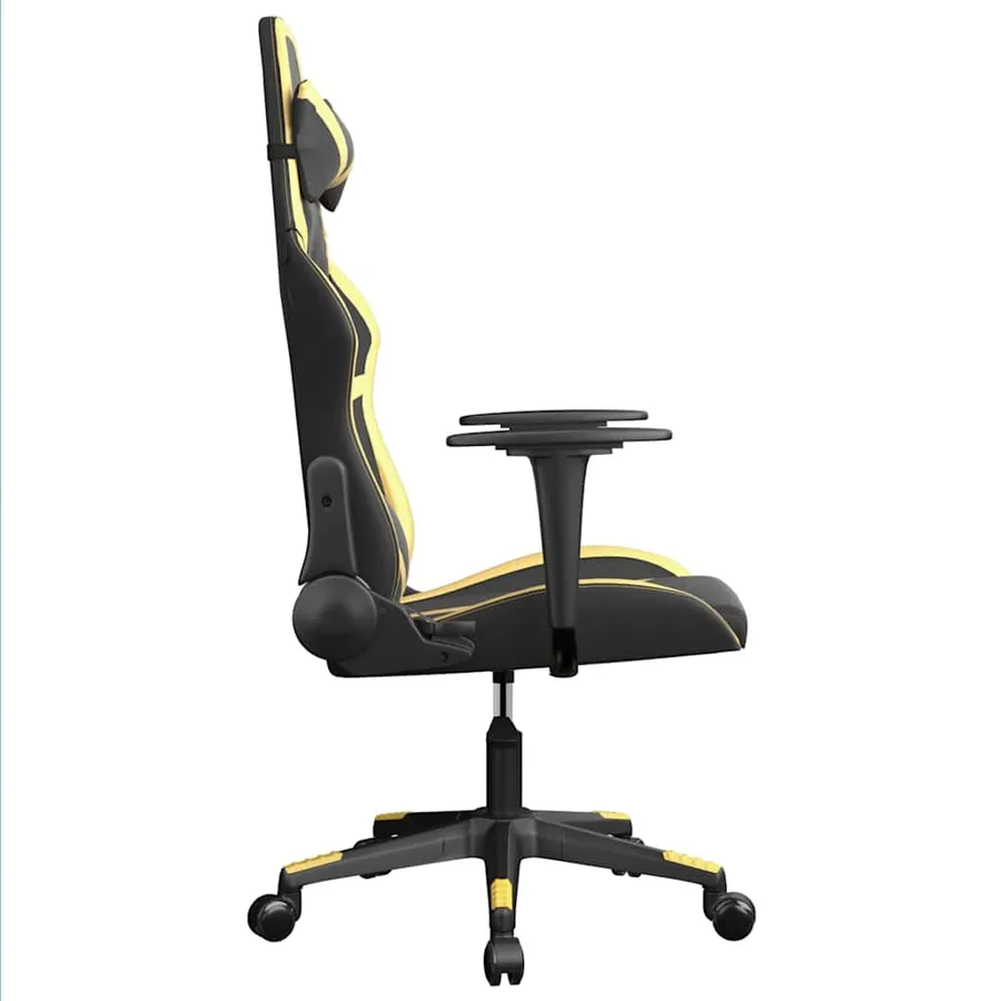 Chaise de jeu de massage Noir et doré Similicuir - 4