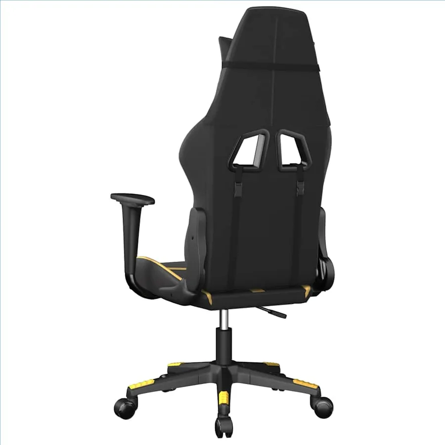 Chaise de jeu de massage Noir et doré Similicuir - 7