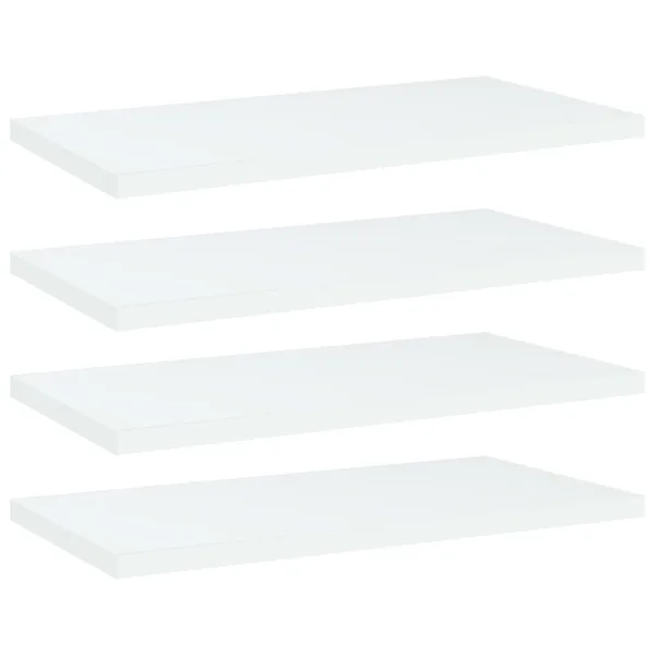 Panneaux de bibliothèque 4 pcs blanc bois d’ingénierie