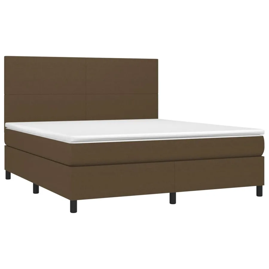 Sommier à lattes de lit et matelas LED Marron foncé 160x200 cm - 3