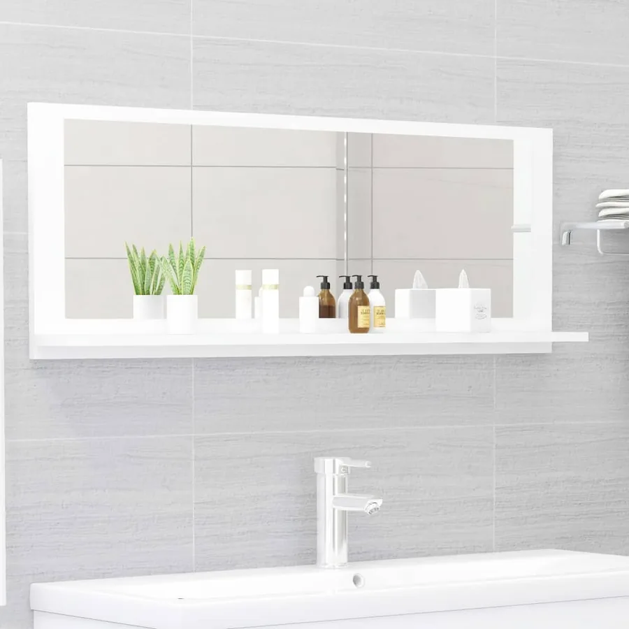 Miroir de salle de bain Blanc 100x10,5x37 cm Aggloméré