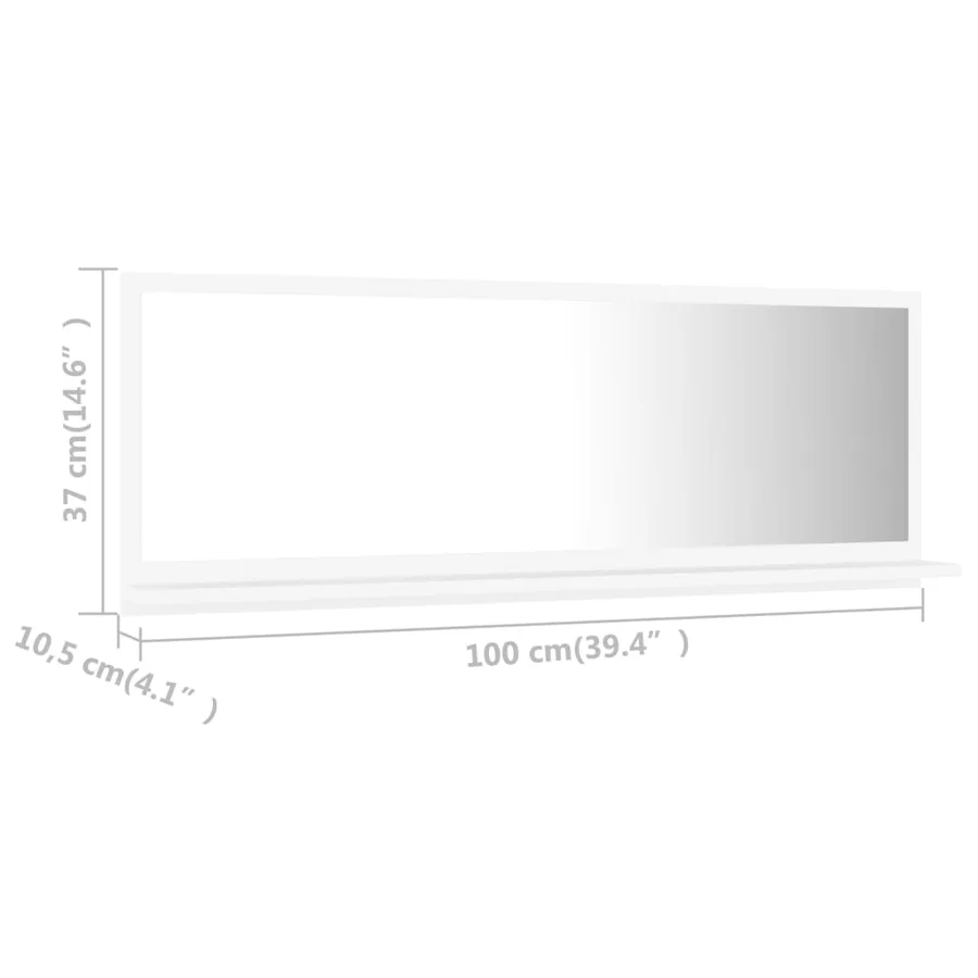 Miroir de salle de bain Blanc 100x10,5x37 cm Aggloméré - 7