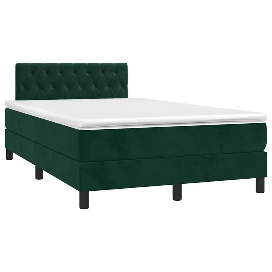 Sommier à lattes de lit avec matelas LED Vert foncé 120x200 cm - 2