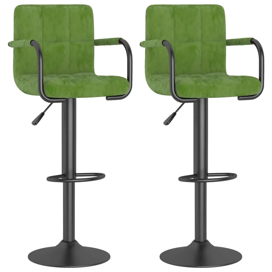 Tabourets de bar lot de 2 vert clair velours - 2