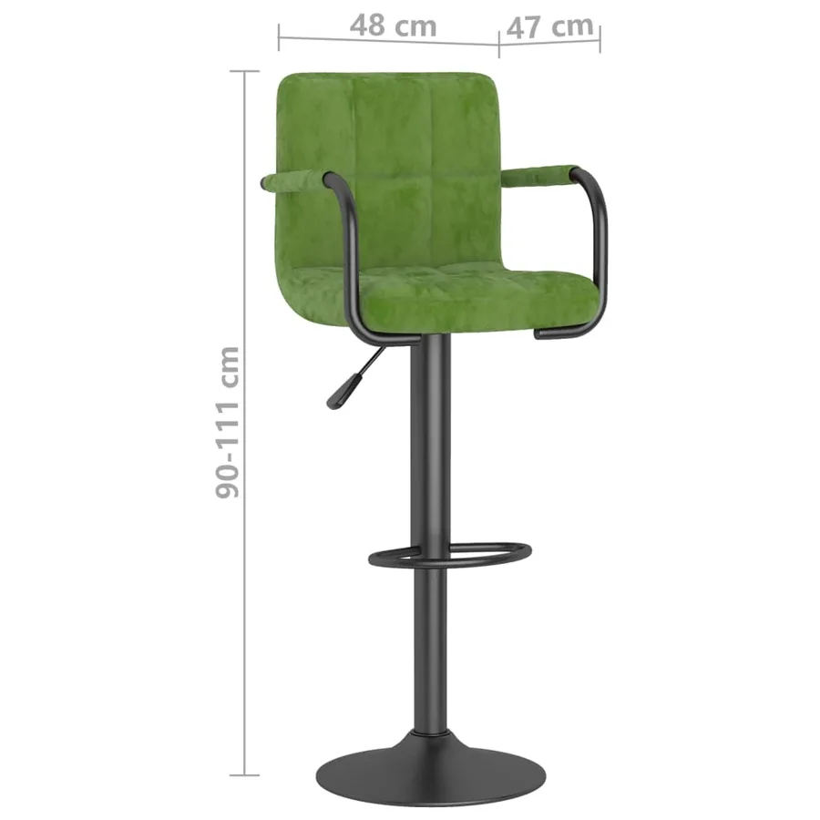 Tabourets de bar lot de 2 vert clair velours - 9