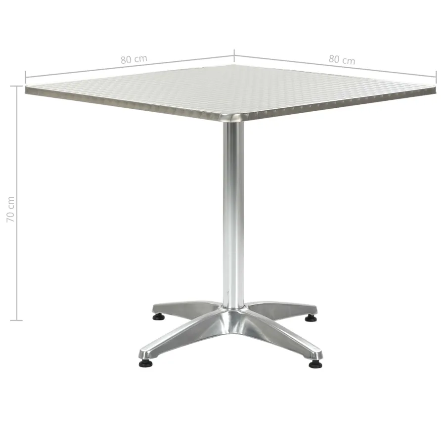 Table de jardin Argenté 80x80x70 cm Aluminium - 5