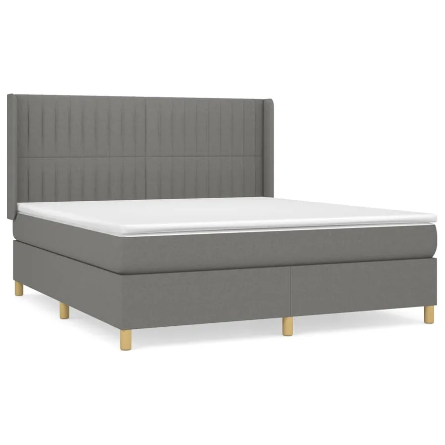 Sommier à lattes de lit avec matelas Gris foncé 160x200cm Tissu - 2
