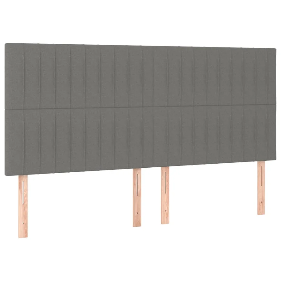 Sommier à lattes de lit avec matelas Gris foncé 160x200cm Tissu - 6