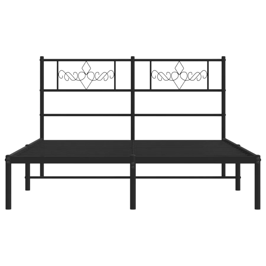 Cadre de lit métal sans matelas avec tête de lit noir 120x190cm - 5
