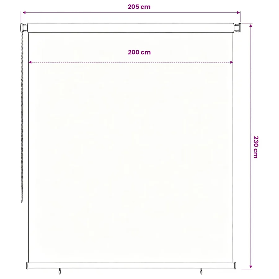 Store roulant d'extérieur 205 (l) x 230 (H) cm marron HDPE - 6