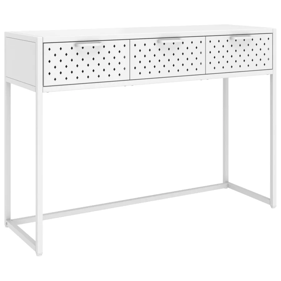 Table console Blanc 106x35x75 cm Acier - 2