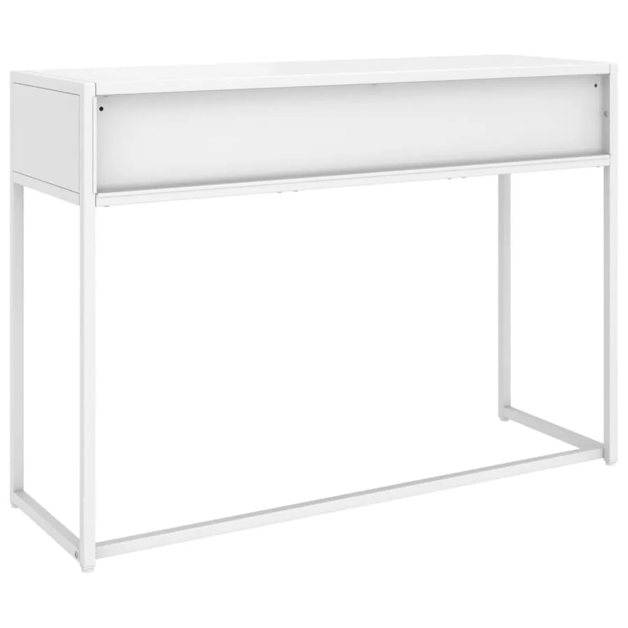 Table console Blanc 106x35x75 cm Acier - 5