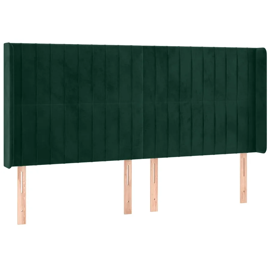 Tête de lit à LED Vert foncé 183x16x118/128 cm Velours - 3