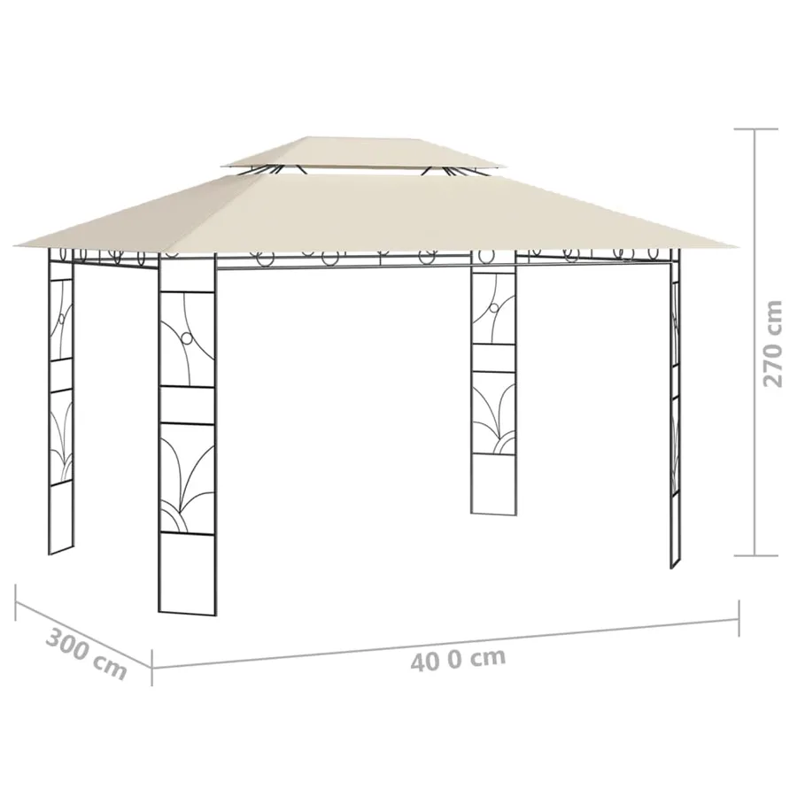 Belvédère 4x3x2,7 m Crème 160 g/m² - 6