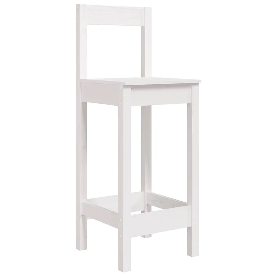 Ensemble de bar de jardin 7 pcs blanc bois de pin massif - 7