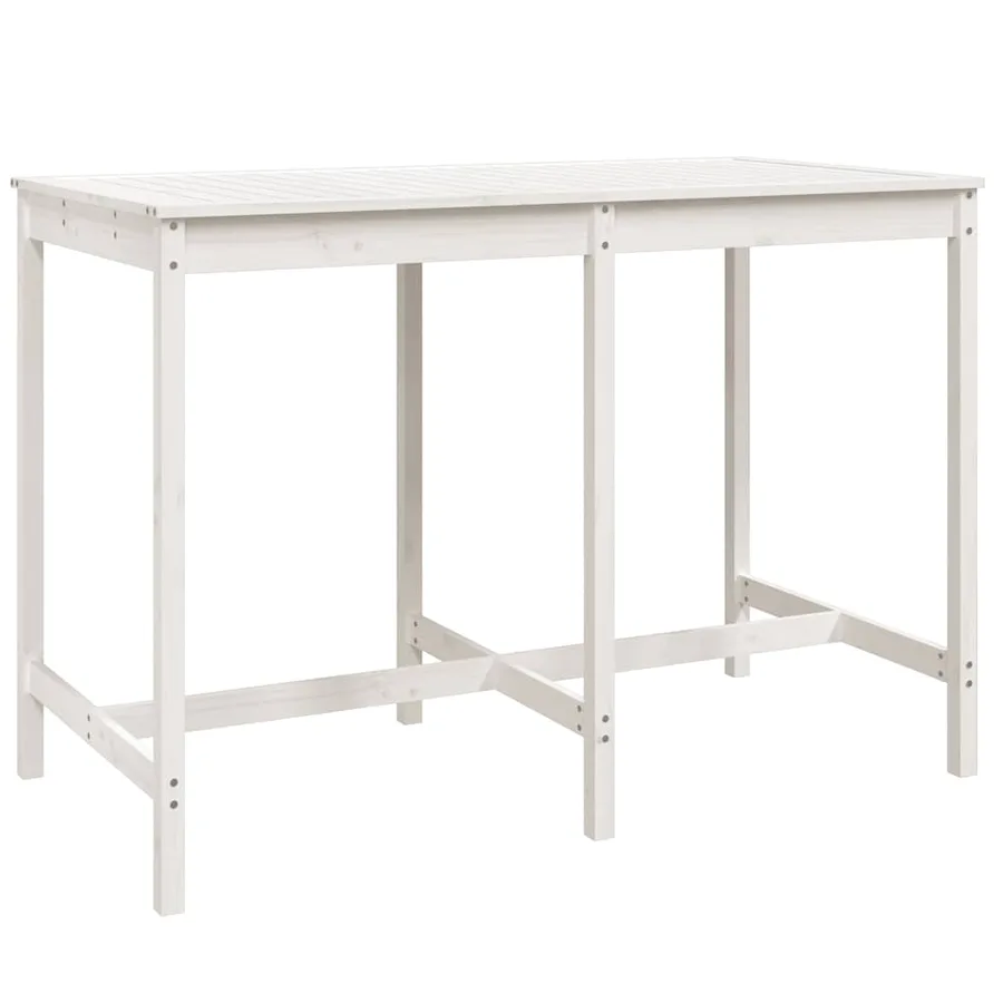 Ensemble de bar de jardin 7 pcs blanc bois de pin massif - 8
