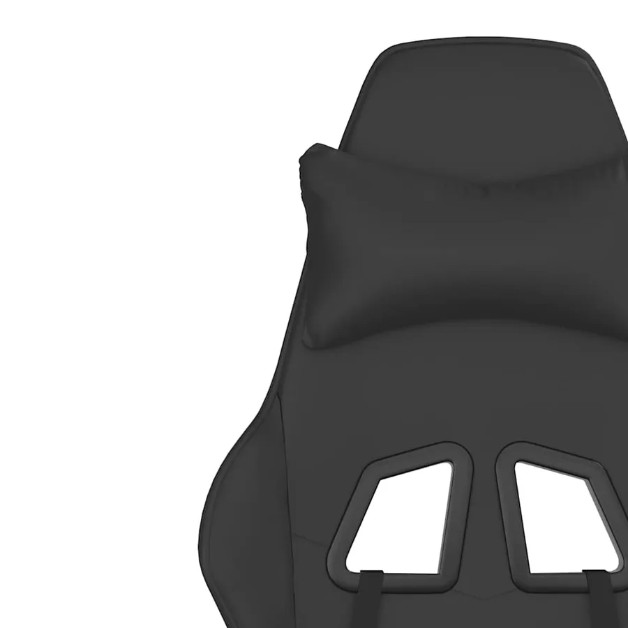Chaise de jeu de massage avec repose-pied Noir Similicuir - 12