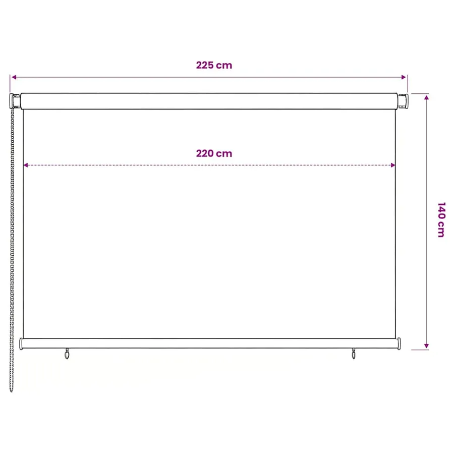 Store roulant d'extérieur 225 (l) x 140 (H) cm noir - 6