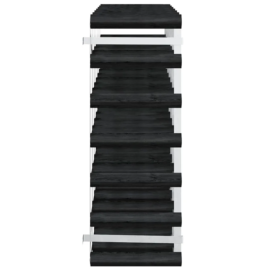 Casier à bouteilles pour 42 bouteilles Noir Bois de pin solide - 6