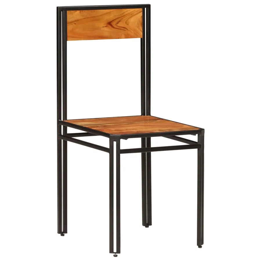 Chaises à manger lot de 2 bois d'acacia solide - 2