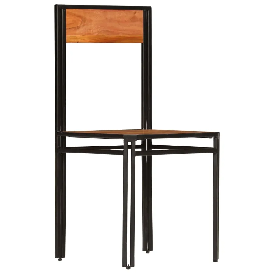 Chaises à manger lot de 2 bois d'acacia solide - 4