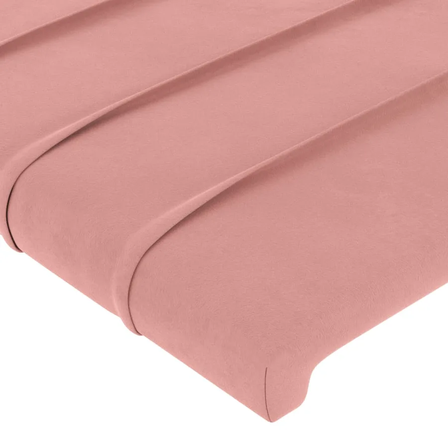 Cadre de lit sans matelas rose 90x200 cm velours - 10