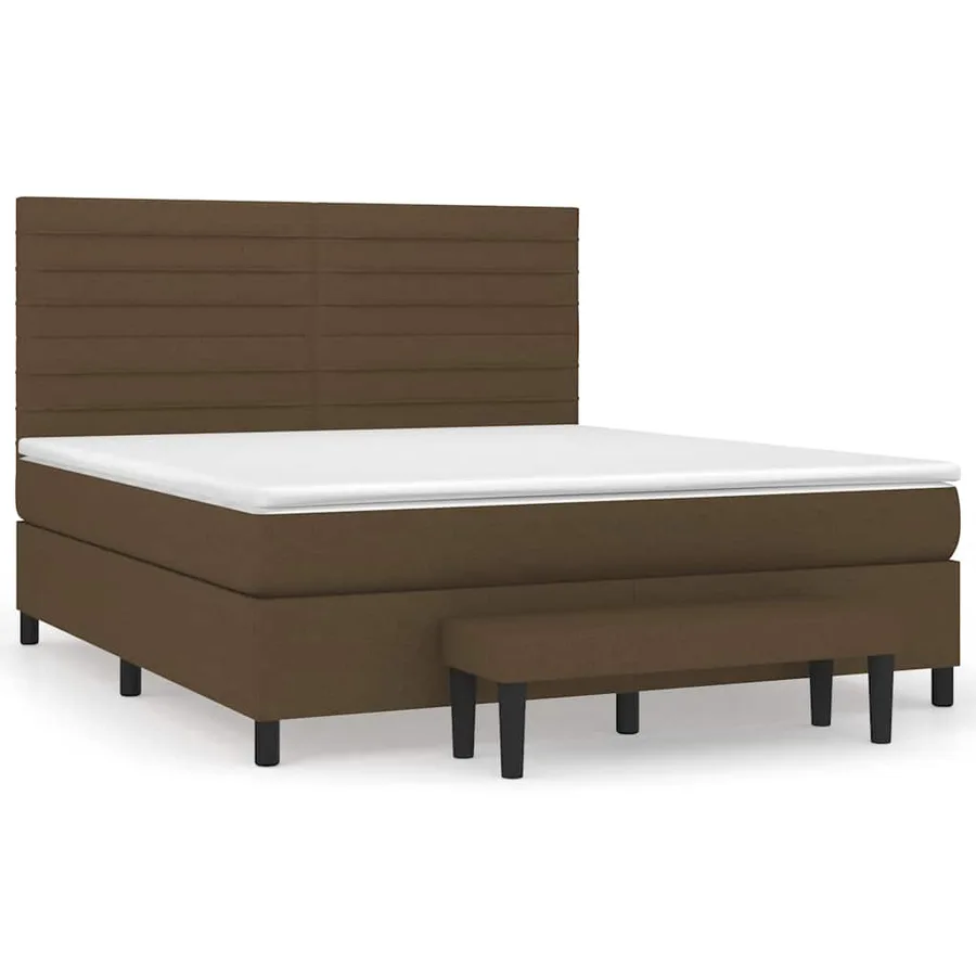 Sommier à lattes de lit avec matelas Marron foncé 180x200 cm - 2