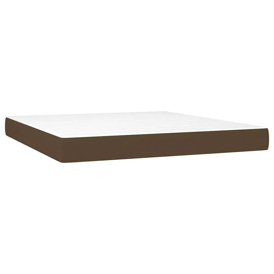 Sommier à lattes de lit avec matelas Marron foncé 180x200 cm - 6