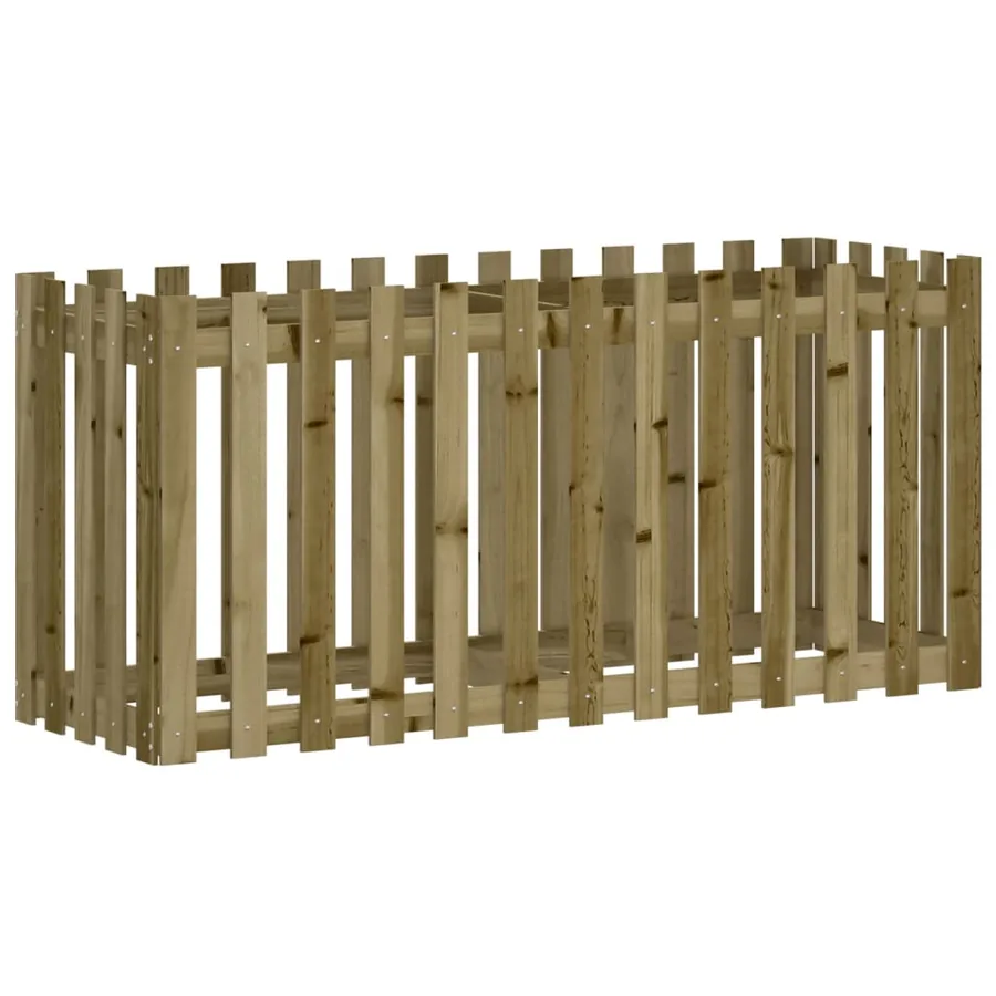 Lit surélevé de jardin design de clôture bois de pin imprégné - 2