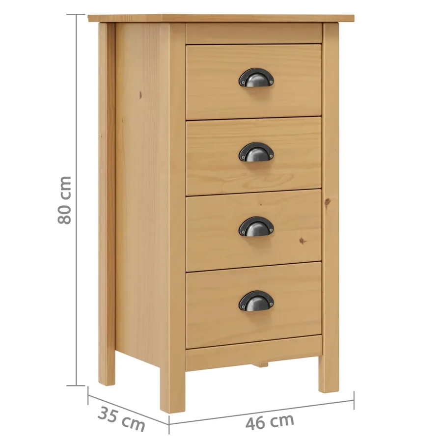 Buffet Hill 46x35x80 cm Bois de pin solide - 6